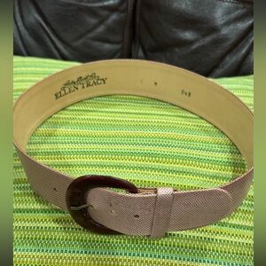 Vintage Ellen Tracy Blush Belt with Dark Brown Buckle size Medium